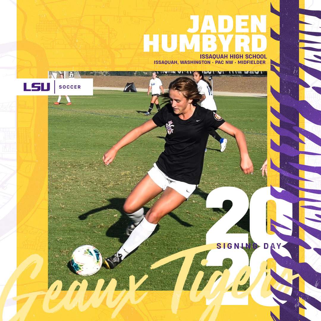 LSUSoccer's tweet photo. Welcome, Jaden Humbyrd!

▪️ Midfielder
▪️ Issaquah, Wash.
▪️ Issaquah HS
▪️ PAC NW Soccer Club

#GeauxTigers https://t.co/1NC4JsvORO