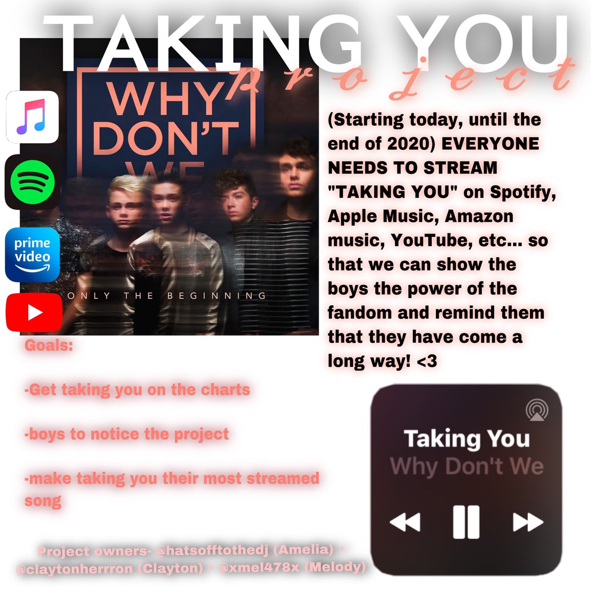 28crezza's tweet photo. Go stream #takingyou 

https://t.co/EylS1CRte8

'The Limelight Project 2020'

[@whydontwemusic] https://t.co/aSDTJNYoXK