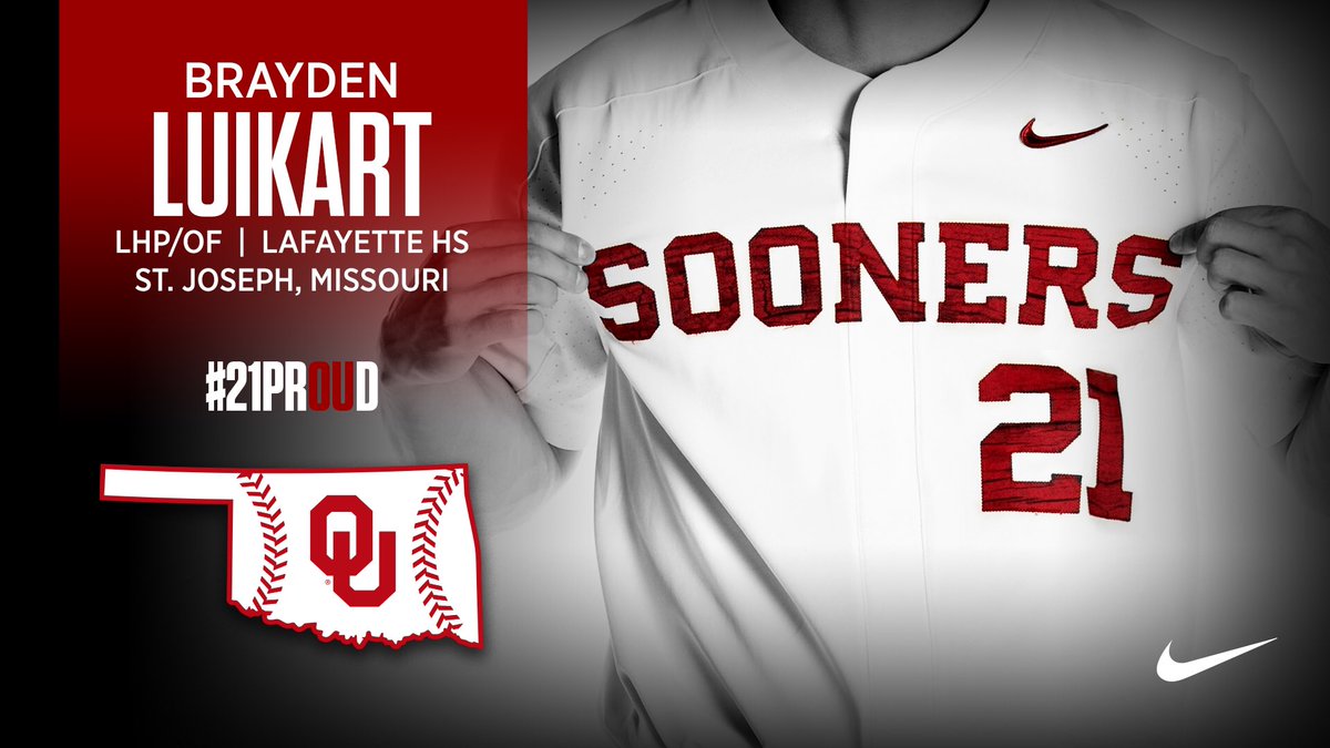 OU_Baseball's tweet photo. Missouri ➡️ Oklahoma 

Welcome home, @brayden_luikart!

#21PrOUd https://t.co/l7aj2EMSqC