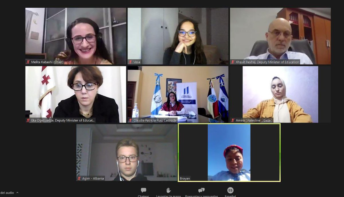 MineducGT's tweet photo. La #MinistraClaudiaRuíz participa en el encuentro mundial "Hablemos con nuestros líderes", organizado por @SaveChildrenGT con participación especial de niños y niñas de Guatemala, Georgia, Palestina, Albania y Kosovo; y representantes ministeriales de educación de dichos países. https://t.co/P0bQUq1P0A