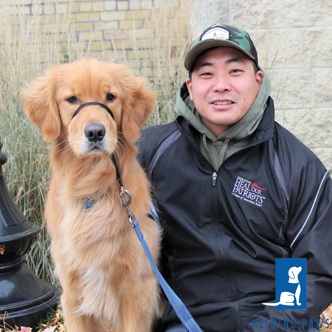 helpingpawsmn's tweet photo. Today we honor all who have served our country. We are honored to be able to support those who return from active duty with visible and non-visible battle scars. We have seen the difference a service dog makes for veterans. We thank you for your service! Our 4 recent graduates.🇺🇸 https://t.co/KMPpZG0s6i