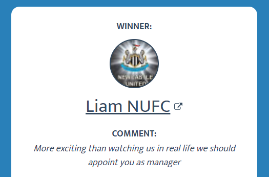 JenkaldoFM's tweet photo. And the Youtube winner is LiamNUFC! https://t.co/K9NhLNLXG8