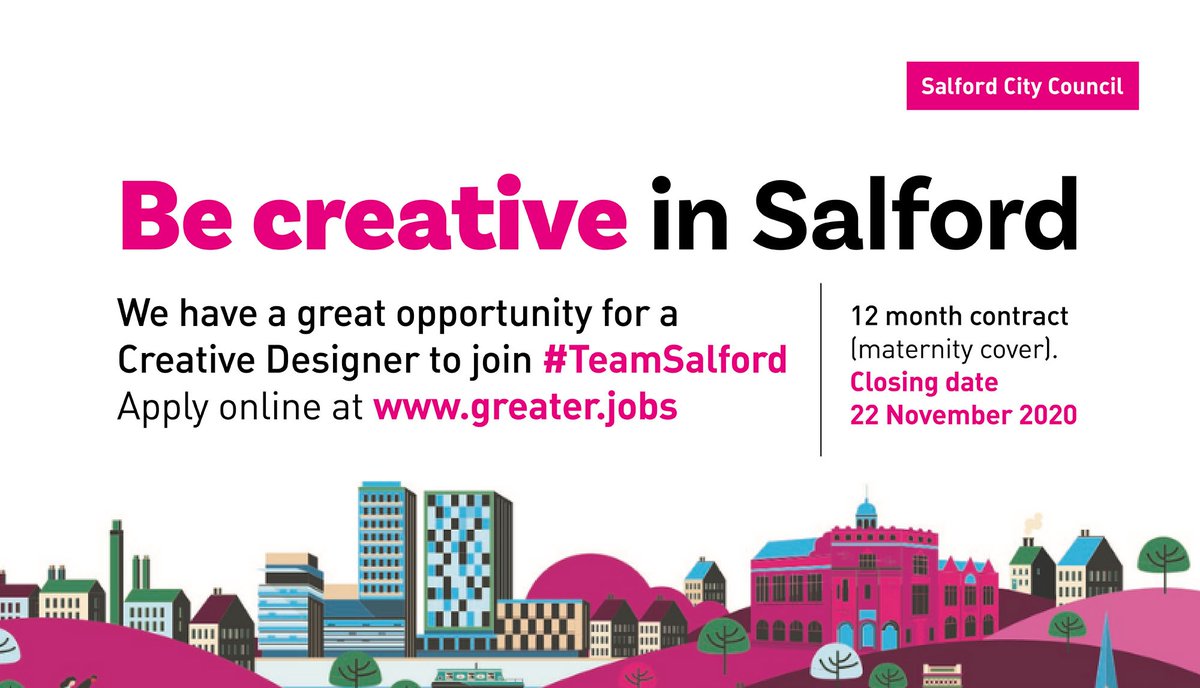 SalfordCouncil's tweet photo. We need a Creative Designer to play a key role in communication and engagement with both internal audiences, external customers. to create memorable campaigns to help get important messages out to our residents and businesses. Please  apply now https://t.co/Bxmc9ij5hr https://t.co/HJDSRGLJey