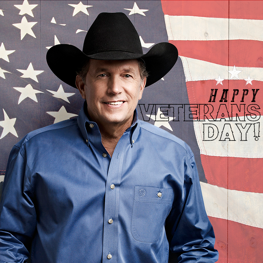GeorgeStrait's tweet photo. Happy Veterans Day to all of the brave men and women who have served our country and gave the ultimate sacrifice. 🇺🇲 https://t.co/YhyYGMIXFs