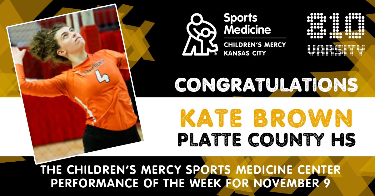 CMsportsmed's tweet photo. Congratulations @katebrownnnnn of @_PCVB_ for winning the Children's Mercy Sports Medicine Center Performance of the Week. @810varsity

#PlayHealthyKC

https://t.co/0Nka63rRb8 https://t.co/u4bEGHYS1w