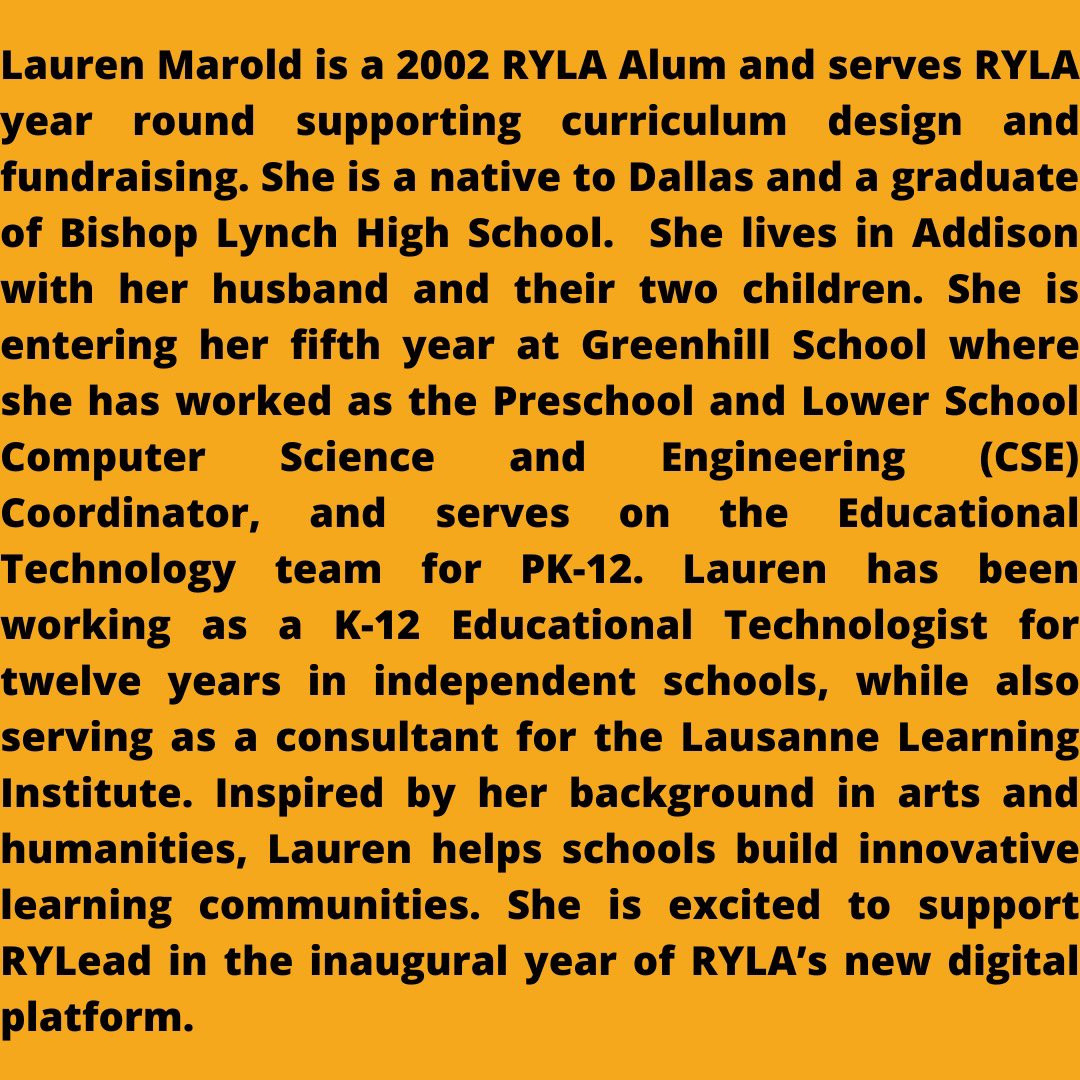 RYLEAD5810's tweet photo. It’s about to get personal! Meet your Personal Development Coaches, Lauren Marold &amp; Megan Hanna! RYLead Module 3 will focus on personal development and how your personality influences your ability to lead well. https://t.co/w5TAVmlFxW