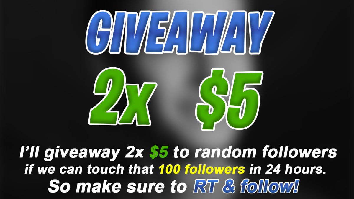 JessePSD's tweet photo. I'll giveaway 2 x $5 (PayPal) to random followers if we can touch that 100 followers!💸

- Make sure to follow @Ownertje_ 
- RT this tweet♻️
- Ends in 24 hours https://t.co/0eYk4rQHU0