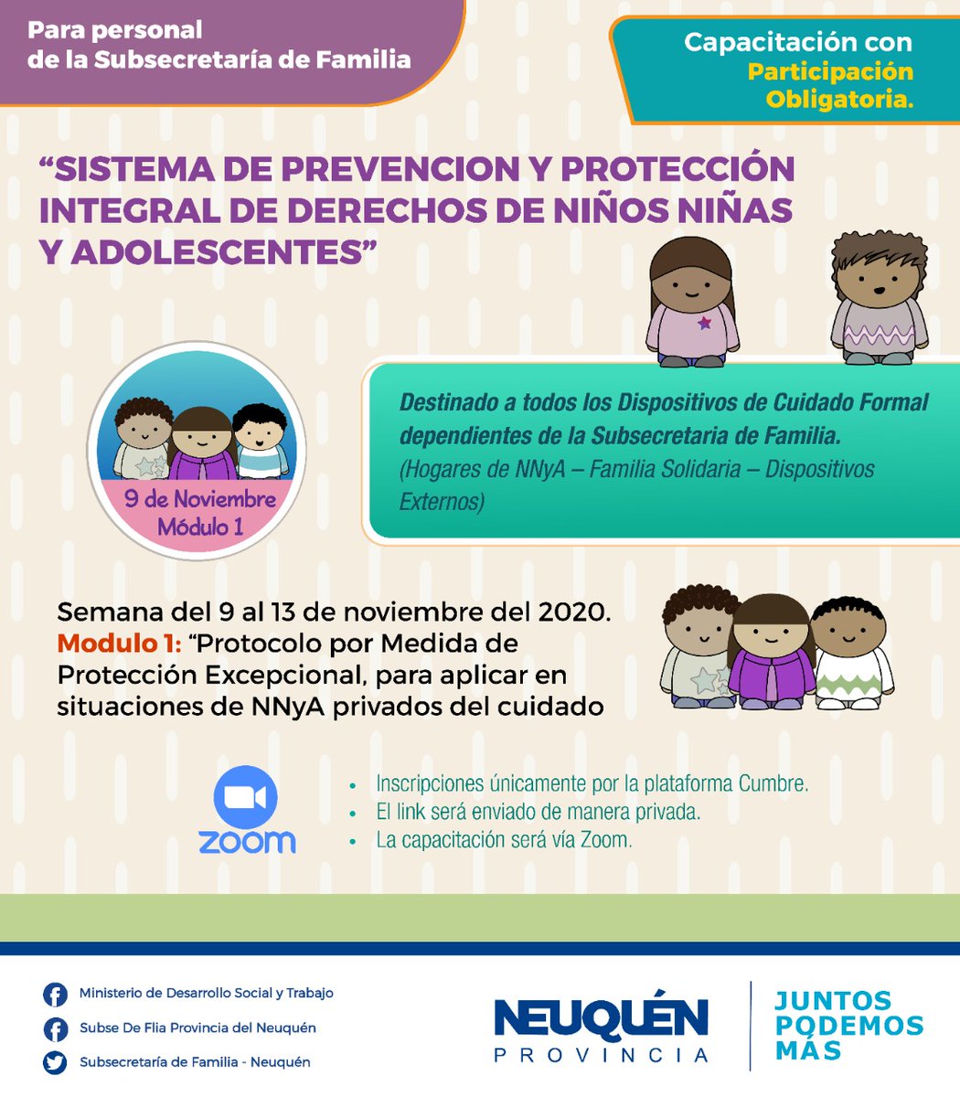 copronafnqn's tweet photo. ATENCIÓN. Se informa que de manera excepcional, la capacitación prevista para este jueves 12/11 será en nuevo horario: de 17 a 18,30 hs (sólo por esta jornada). 
Recuerden que es condición cursar el Módulo I para poder acceder a los dos siguientes.
#CoordinaciónTécnica https://t.co/YBD7v2JIXK