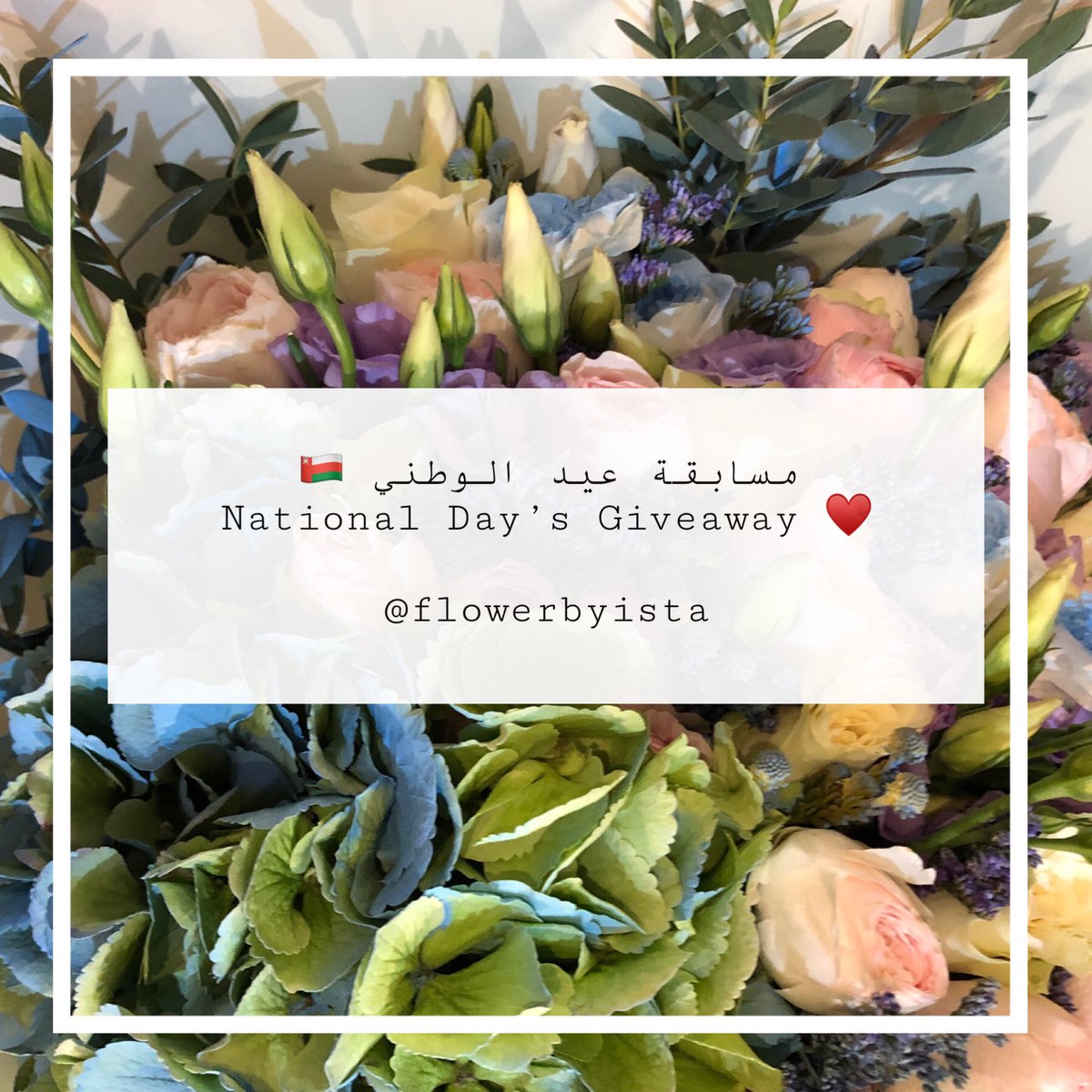 flowersbyista's tweet photo. بمناسبة العيد الوطني ال٥٠ قررت اسويلكم مسابقة حفيفة و لطيفة بختار ٣-٥ فائزين يفوزوا باقة ٥٠ وردة ♥️🇴🇲

 ملاحظة لازم تكونوا من متابعيني لايك و ريتويت ♥️ https://t.co/LWgmGSNdKp