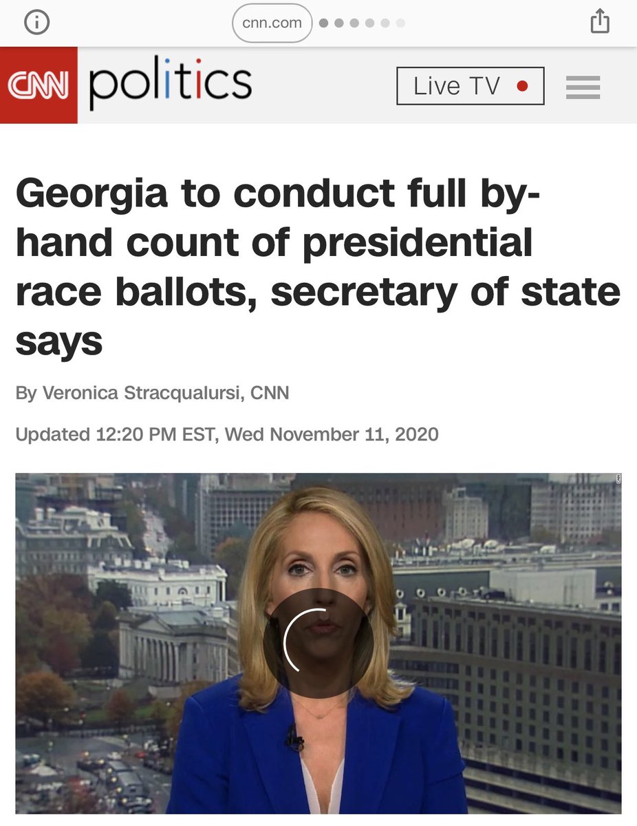allanldsantos's tweet photo. Colocarei a notícia da CNN para os esquerdistas ficarem mais confortáveis: GEÓRGIA vai recontar TODOS os votos MANUALMENTE (voto por voto). 😎 https://t.co/tuSpXroKoM