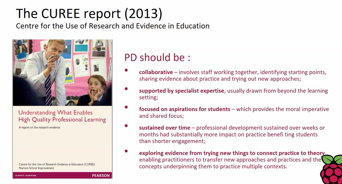 janewaite's tweet photo. #CSEdGradConf @suesentance 's personal teacher professional development compared to research in the field of teacher professional development shows that CS CPD (PD) does not always map to best ideas for CPD (PD) more generally https://t.co/EQGDbu2qVO