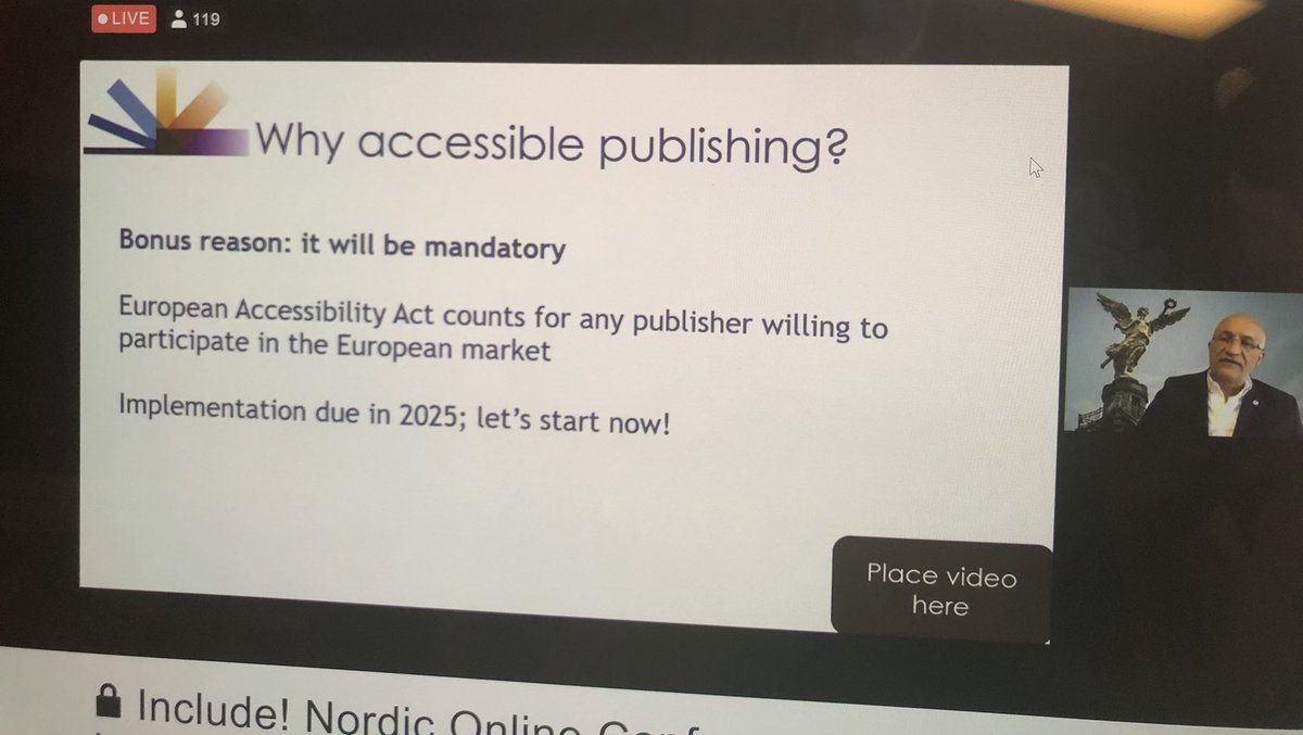 mygulstad's tweet photo. Why accessible publishing? It will be mandatory in 2025 #nipi_include! https://t.co/mgiSWmKpd6