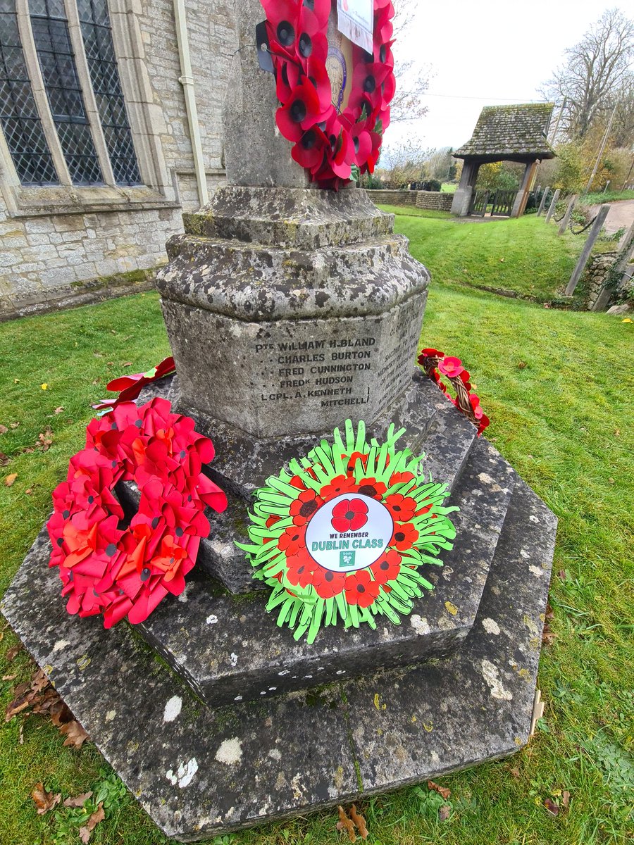 Trinity_Pri_Sch's tweet photo. In remembrance of all those that gave their lives, each class created their own poppy wreaths which have now been laid on the war memorial at All Saints Church. https://t.co/nfjqLfan30