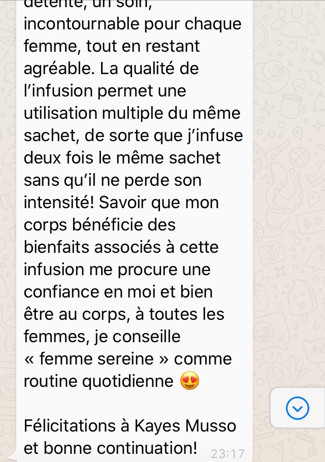 KayesMusso's tweet photo. ✨La cliente satisfaite du jour✨ 🥰

Curieuse ? 

Kayes Musso n’attend que vous, passez vite commande pour avoir une telle #sérénité 😉

#kayesmusso #monpetitsecret #tisane #infusion #bienêtre #santé #coquetterie #madeinmali #madeinafrica https://t.co/qCud8EYgHu