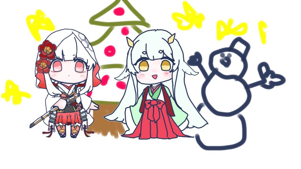 みんなのデフォ絵と等身絵の比較が見たい クリスマスの悲惨なイラスト 3枚目 割 おゆまる 低浮上 のイラスト