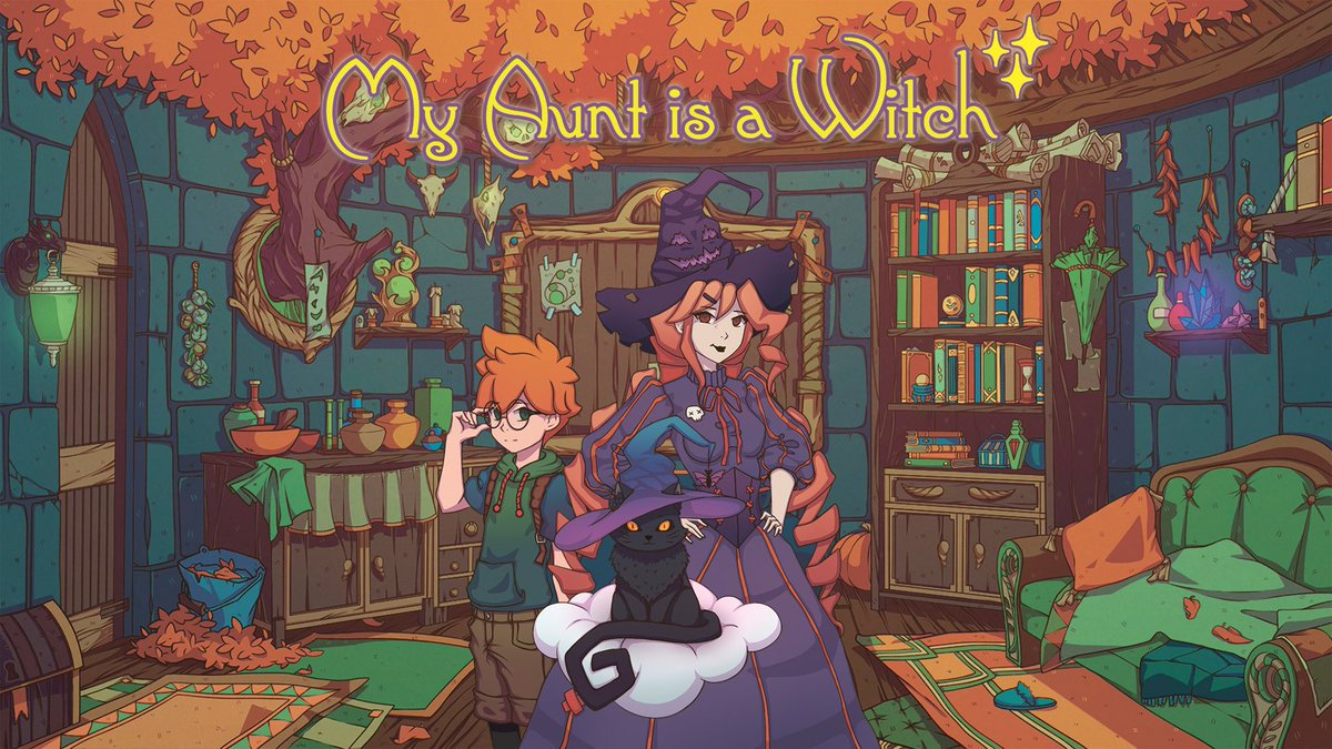 Seems like it’s time for a new game announcement from us! :) Original Visual Novel ‘My Aunt is a Witch’🧙‍♀️ by <a href="/GravenVN/">GravenVN</a> coming to Xbox One, PS4, Switch and PSVita on November 25’th! Price is 9.99 💵 everywhere. Pre-order with discount on Xbox One or Switch! #VitaIsland #Vita2020