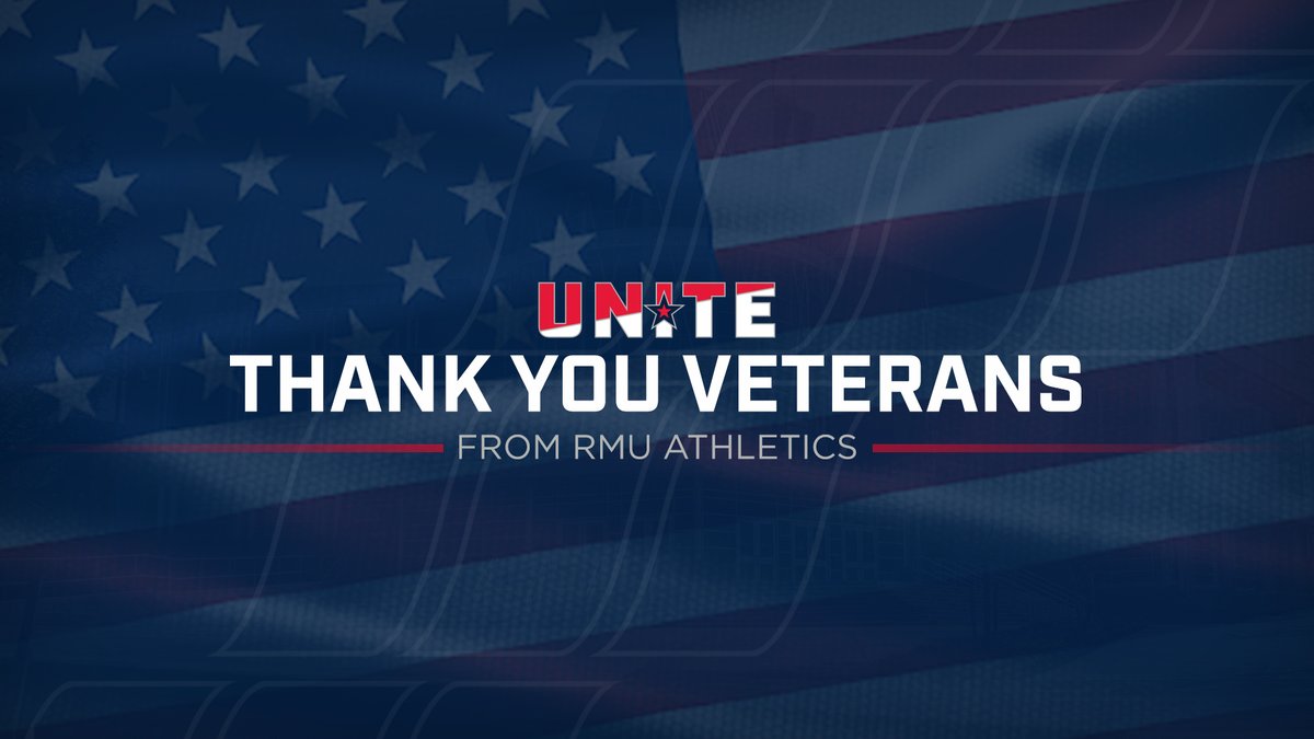 RMUAthletics's tweet photo. To all who have served, we thank you today and every day. Happy Veterans Day! 🇺🇸

#RMUnite | 🔵⚪🔴 https://t.co/HsX3ZxMgts