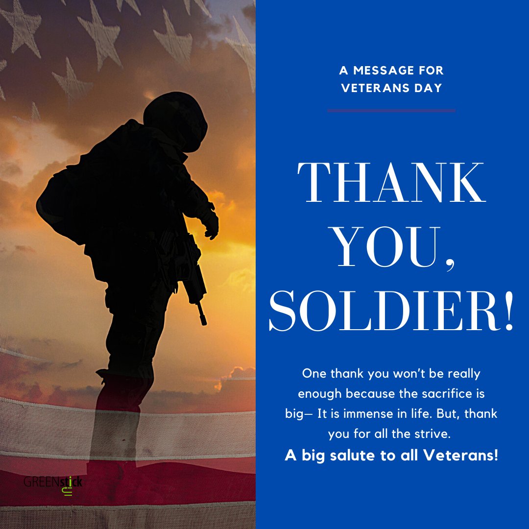 CBeckwithTaylor's tweet photo. 🇺🇲 One thank you won't be real enough because the sacrifice is big–it is immense in life. But, thank you for all the strive. A big salute to all Veterans! 🇺🇲
#Veterans #Veteransday #ThankYouSoldier https://t.co/wzmaHF4Jee
