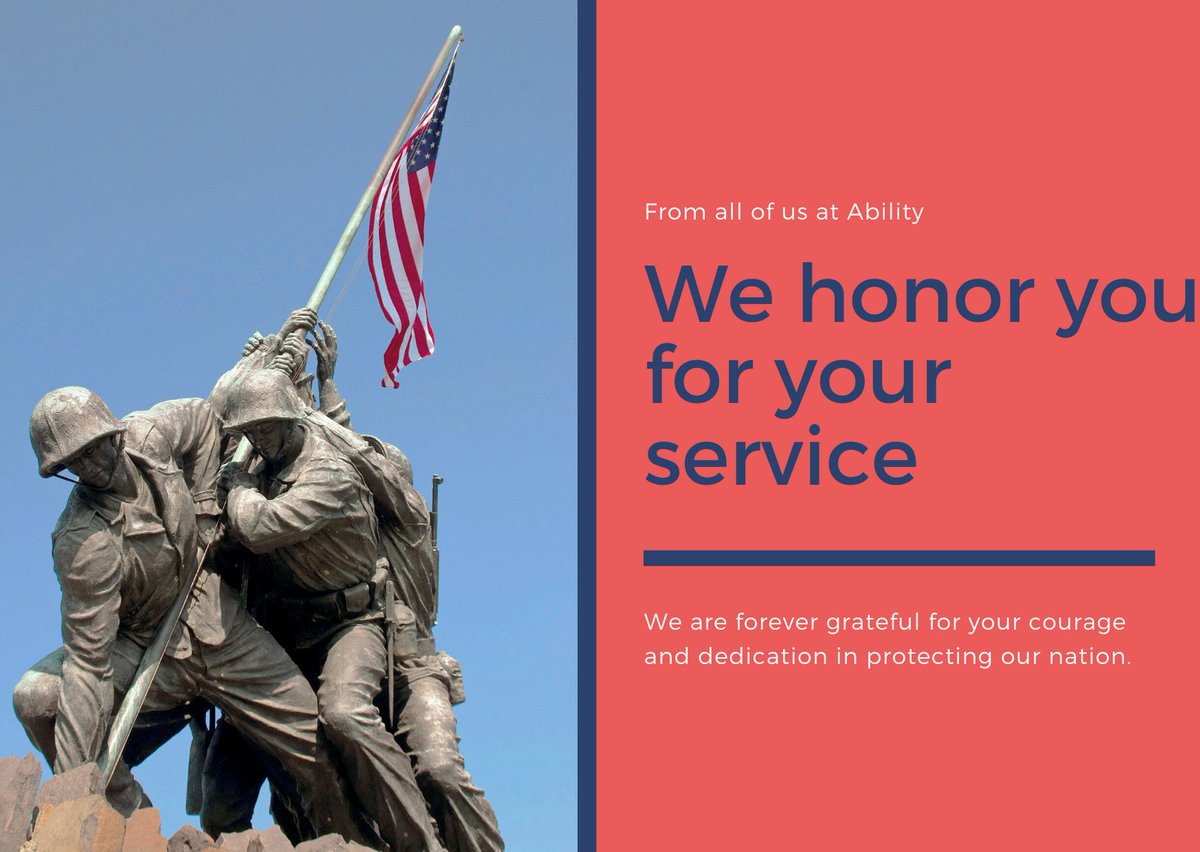 AbilityPO's tweet photo. From all of us at Ability, thank you. We are so grateful to our veterans, and proud to be able to serve some of you now as patients.
•
“We don’t know them all, but we owe them all.”
•
#veteransday #veterans #thankyou #abilitypo #prosthetics #orthotics https://t.co/gSqSKlUYDh