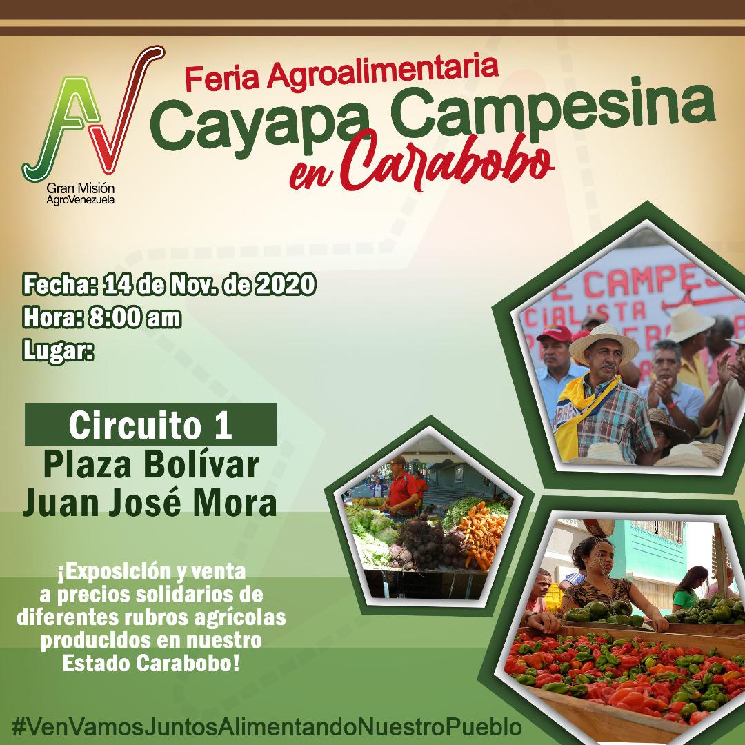 DSaludMoron's tweet photo. Este Sábado 14 de Noviembre se llevará a cabo la Cayapa Campesina en la Plaza Bolivar del Municipio Juan José Mora te esperamos. https://t.co/rU9aWz6xBh