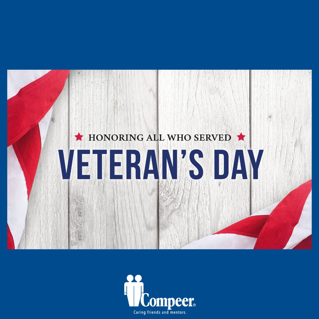 CompeerFriends's tweet image. All gave some, some gave all, and we all give thanks for your heroism.

#VeteransDay #Compeer #MentalHealth #HealingPowerOfFriendship #CheckOnYourFriends