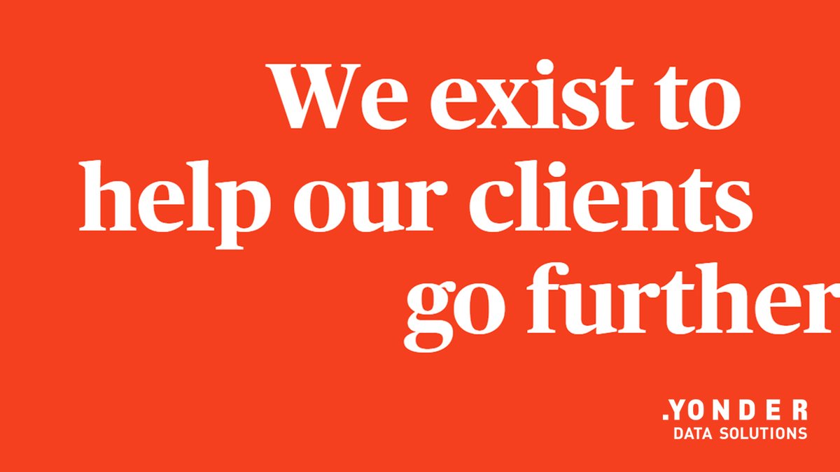 We will soon be closing this account as we have now rebranded to Yonder Data Solutions. 

Head over to <a href="/Yonder_DS/">Yonder Data Solutions</a> to follow us and keep up to date with the latest news! 

Check out our new website: yonderdatasolutions.com