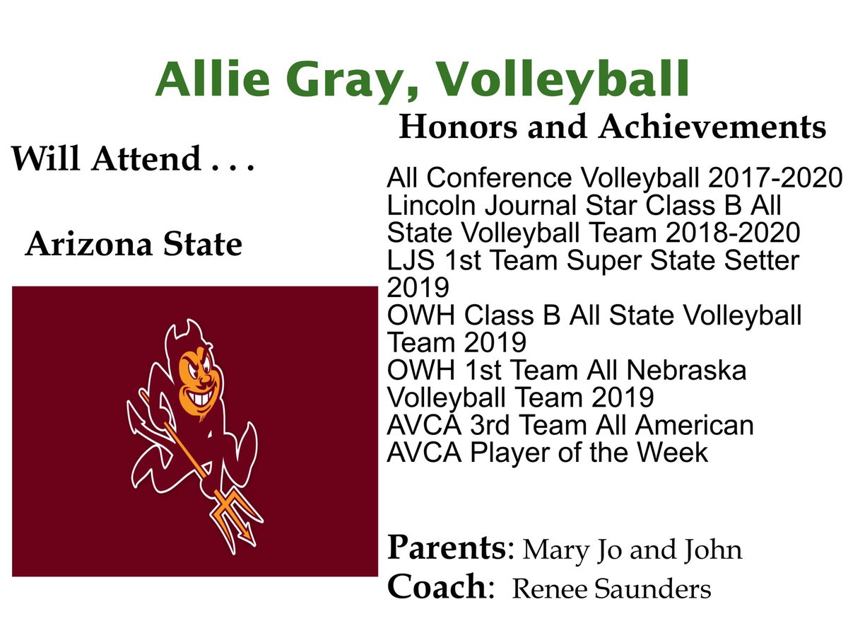 SkuttCatholic's tweet photo. Congratulations to Allie Gray of @SkuttCatholicVB! She has signed to play volleyball at Arizona State. We cannot wait to see you soar with @SunDevilVB! https://t.co/BTchwti7jY