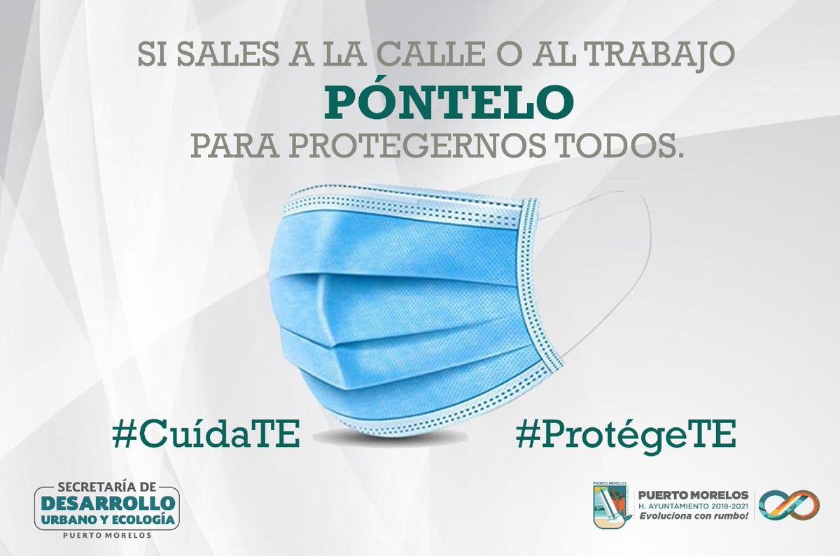 Identifica los diferentes tipos de cubrebocas, cómo utilizarlo y retirarlo correctamente. #UsaCubrebocas y evita contagios por #COVID19 😷 
#CrecimientoOrdenado 
#PuertoMorelos