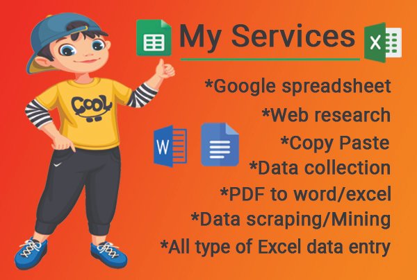 infomhopi's tweet photo. #dataentry
#webresearch
#pdftowordexcel
#exceldataentry
I will do any type of data entry and web research jobs.
https://t.co/s1GQFIHUSN https://t.co/0ZbVjmGIqA