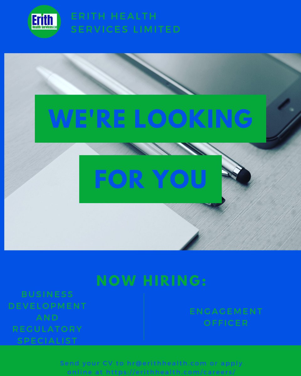ErithHealth's tweet photo. Looking for a job ? @ErithHealth is #hiring get more info and apply @ https://t.co/ngQanWPb6O #Accra #Ghana #vacancy #employment #job #jobseekers #jobsearch #ApplyNow #MakeADifference #Health #Caring for #caregivers #erithtotheworld https://t.co/c1vb1Zp4EY
