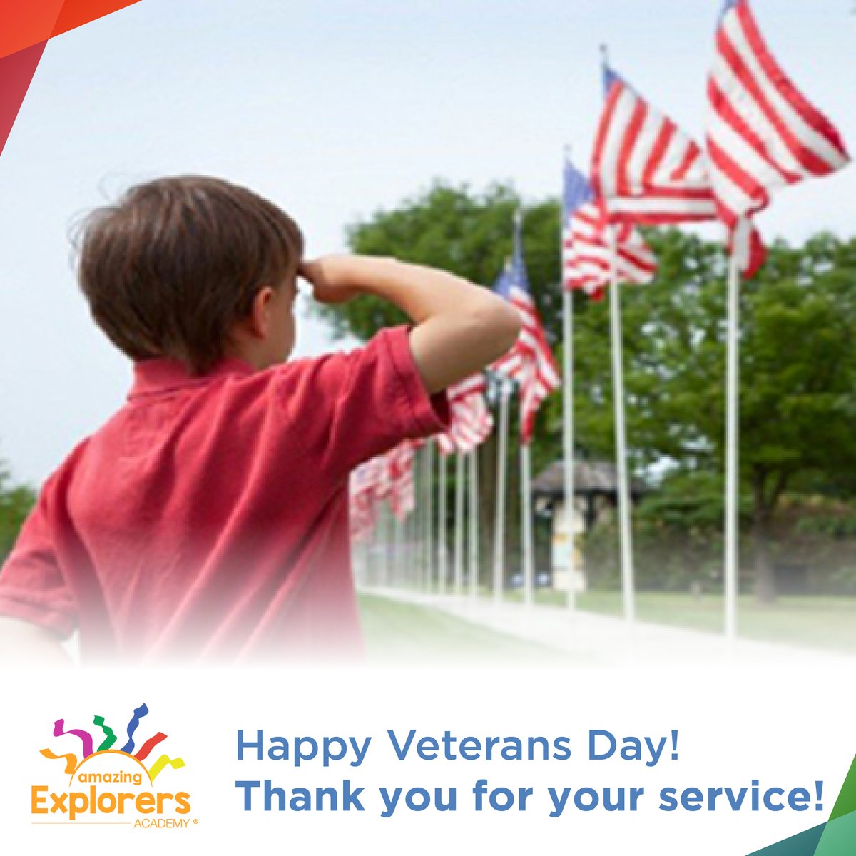 AEApreschool's tweet photo. To all those who have served, and those who continue to serve… Happy Veterans Day! 🇺🇸 #VeteransDay https://t.co/5pk2s6Jk9a