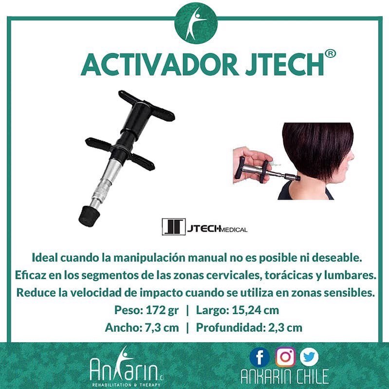 Ankarin_Chile's tweet image. El Activador con punta de goma (CAT), #Jtech, es un dispositivo de empuje para la columna vertebral y las extremidades, y es un producto específico para #Quiroprácticos.

Para obtener más información: ankarin.cl