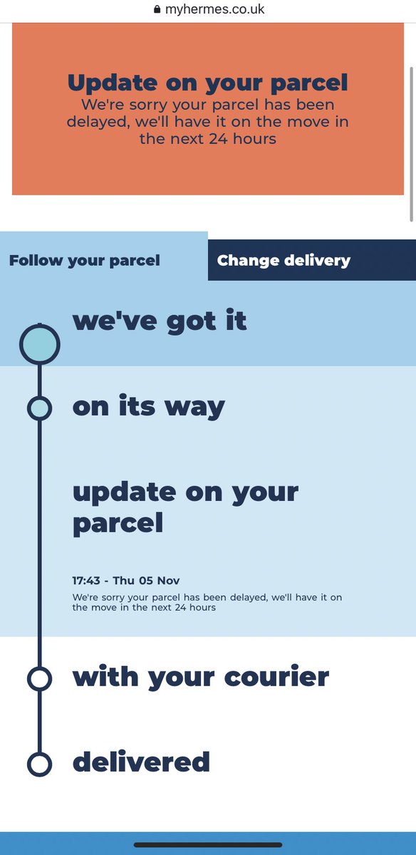 RachelHoggarth1's tweet photo. @Hermesparcels it’s been way more than 24 hours and still no parcel... https://t.co/OYg79Gdmlk