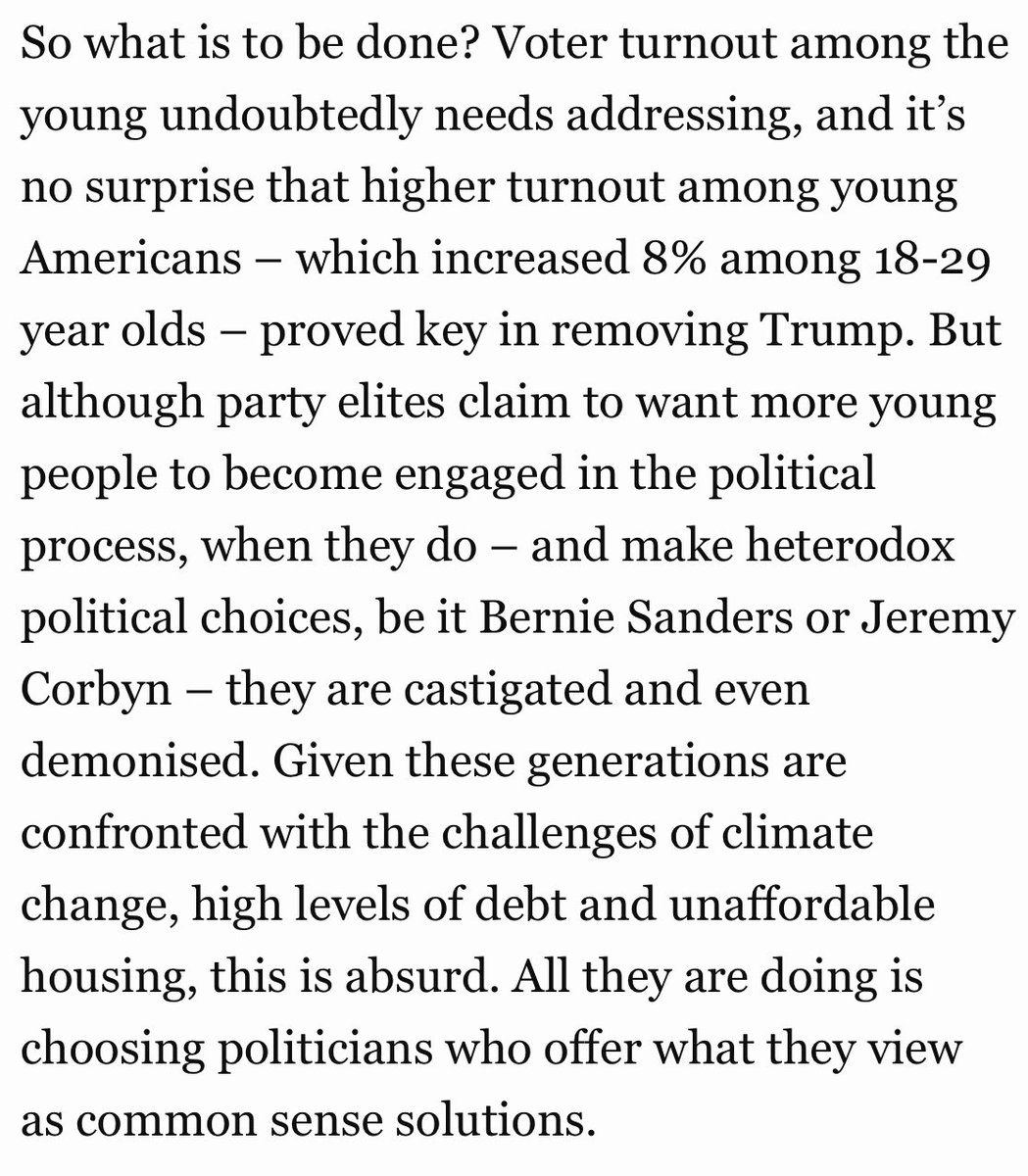 These same party elites want voters under 30 (increasingly under 45 is ‘young’) to engage with politics. That is until they disagree with their preferences.