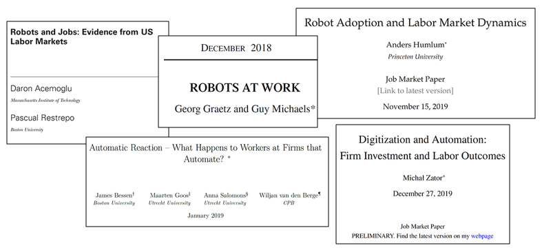 A lot of scholarship from the SBTC canon explores the pace of automation, its effects on labor markets, and how the economy adjusts. Much of this literature has focused on industrial robots in manufacturing, today. You can see many examples of important work below. (3/25)