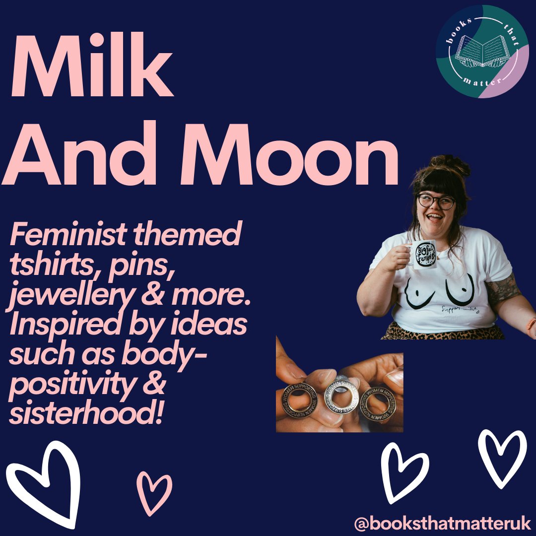 For gorgeous feminist & body positive pins, t-shirts and other wearables have a look at  @MilkandMoon  https://milkandmoon.uk/&nbsp;