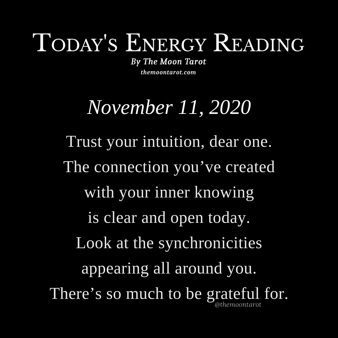 themoontarot_'s tweet photo. Today's Energy Reading 11/11/20

This is a confirmation that you’re on the path that leads you towards fulfillment.

BTW, I have a little surprise planned for you tomorrow so stay tuned for more details. https://t.co/Xl18j2IG4o