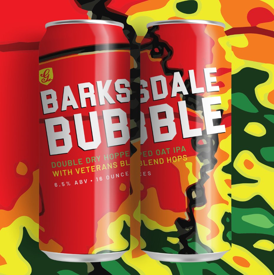 Barksdale Bubble - DDH Oat IPA with Veterans Blend hops from @Yakimachief celebrates the service men and women of Barksdale Air Force Base, but YCH donates proceeds to <a href="/GarySiniseFound/">GarySiniseFoundation</a>

Pick-up starts today at 4pm. GRBtogo.com.

#shreveport #VeteransDay2020