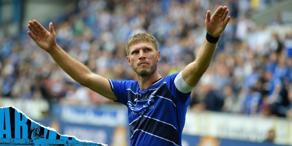 7. Our captain with the number nine, Fabian Klos, is by far our longest signing. Fabi came to Arminia Bielefeld in 2011, led the club from the third league to the Bundesliga and represents our all time top-scorer!