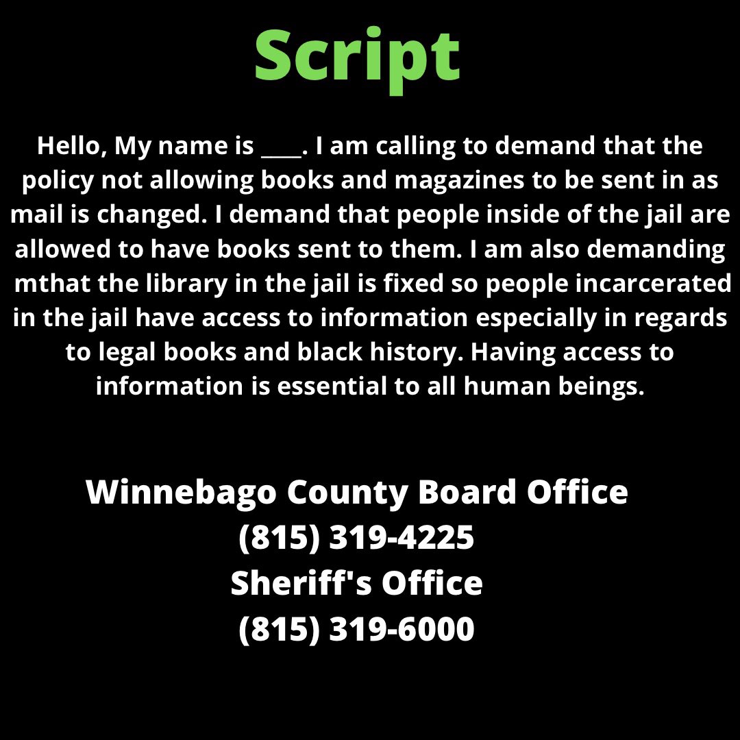 mutualaid815's tweet photo. Reminder we have a phone zap campaign today from 9am to 5pm CST. Please call and retweet! https://t.co/E8uIVkhXgt
