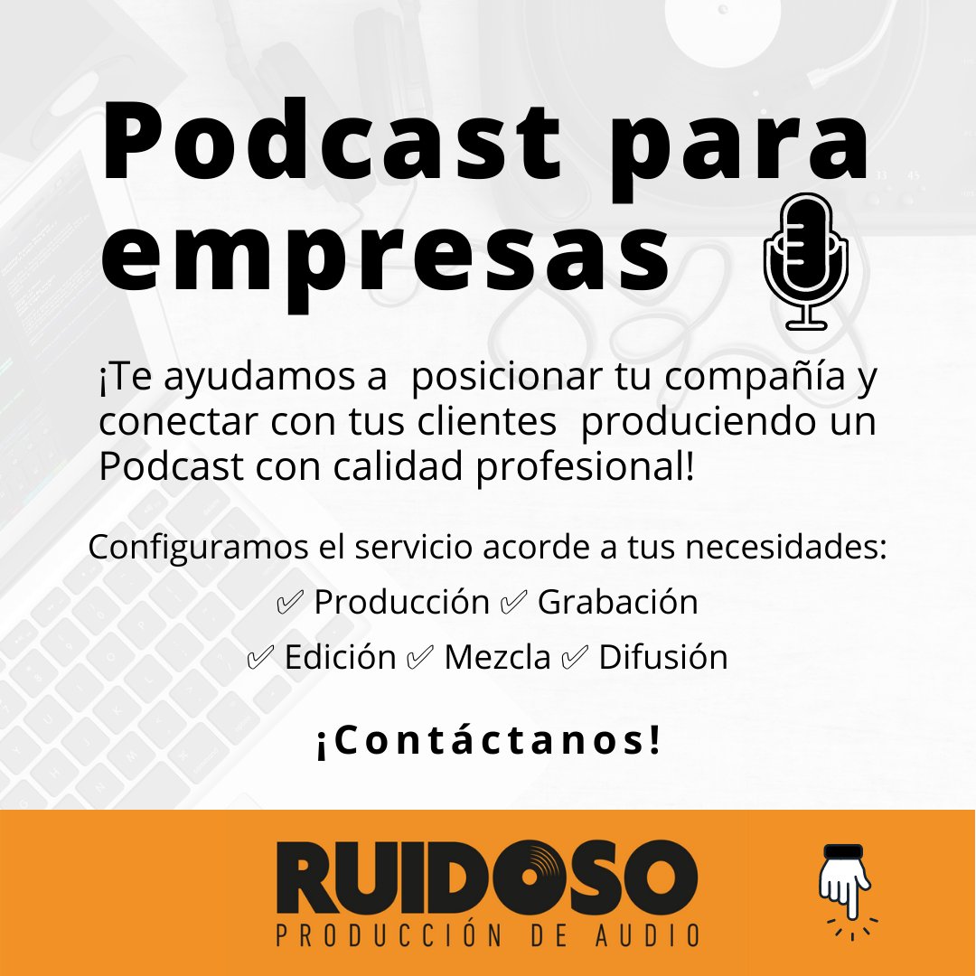 Ruidoso_Studio's tweet photo. ✅ Pregunta por nuestros servicios 📧 

#podcast #producciondeaudio #estrategia #podcasting #ventas #marketingdecontenidos #marketingtips #digitalmarketing #marketingestrategico #emprendedores #pyme #marketingstrategy  #branding #empresas #negocios #marketing https://t.co/ZhoMn5QYTE
