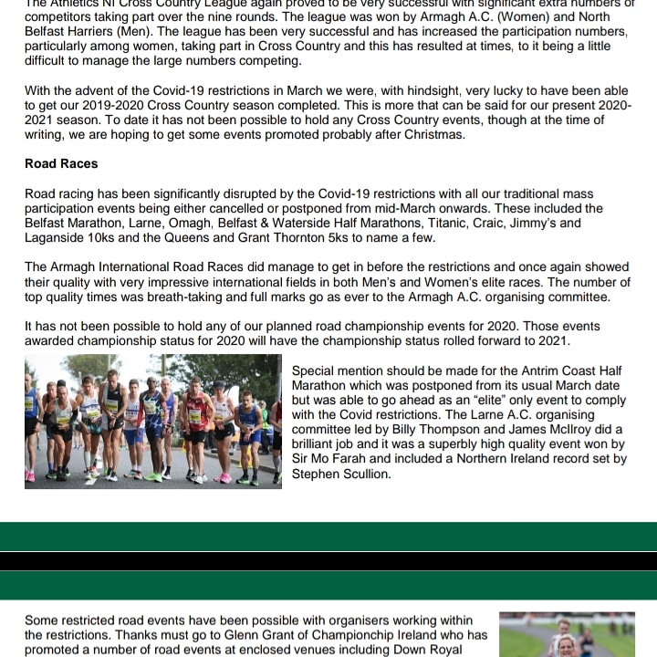 Armagh5k's tweet photo. Athletics NI 2020 AGM handbook : Nice to get some recognition for hard work and effort ... and a great night of racing. #armaghac https://t.co/Ebk5JWd1b6
