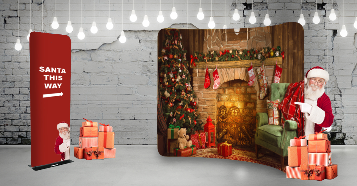 Virtual Santa's grotto this year? 

Set the scene with one of our fabric backdrops. Printed up with a festive scene, Santa will look right at home! bit.ly/3ls9CSU