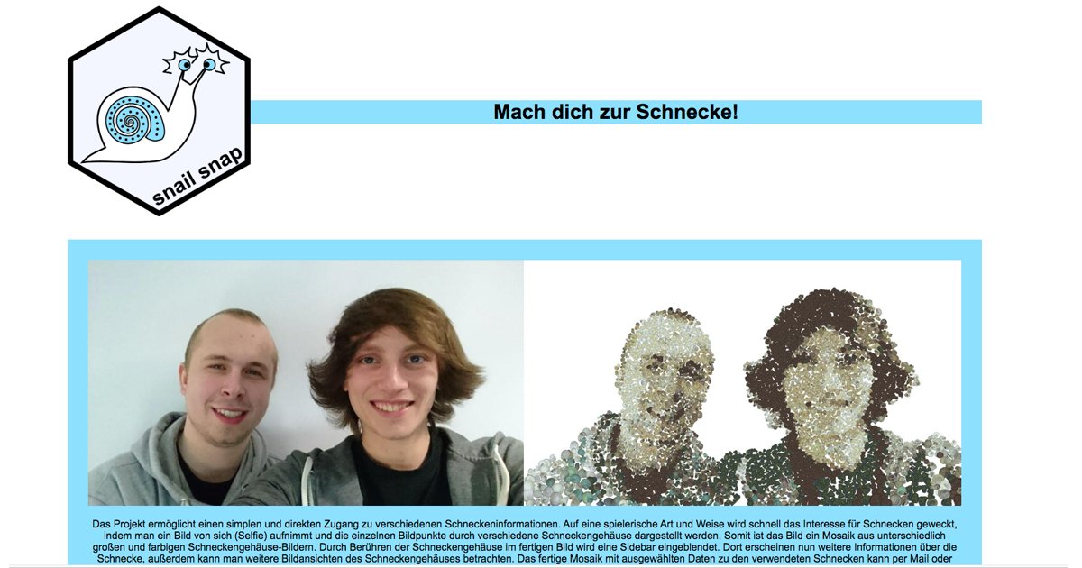 HPI_DE's tweet photo. "Mach dich zur 🐌!" Das HPI-Projekt #SnailSnap verwandelt Selfies in informative Schnecken-Mosaiken und ist damit für den Deutschen Multimediapreis (@mb21_dd) nominiert. Die Verleihung findet am 14.11. online statt: https://t.co/TdFZFF9Qk0
Zum Projekt: https://t.co/LfsvMBDM22 https://t.co/S6iJzq2zjt