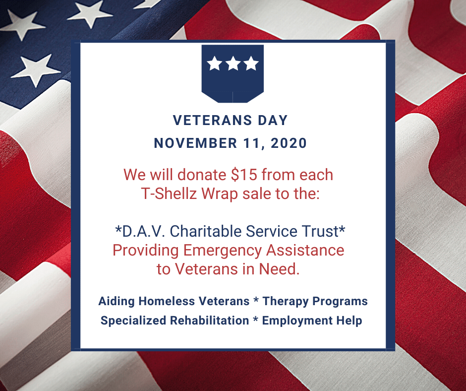 MendMeShop's tweet photo. For any T-Shellz Wrap purchase made today, MendMeShop will be donating $15 from each sale to the DAV (Disabled American Veterans) Charitable Service Trust. https://t.co/ODtUVYMmnT #tshellz #mendmeshop https://t.co/zflxLASOT4