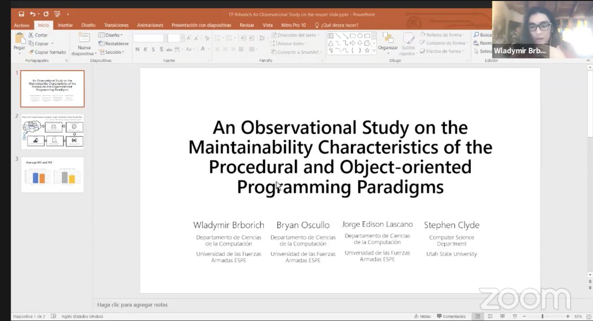 CSEETconf's tweet image. Wladymir Brborich on &quot;An Observational Study on the Maintainability Characteristics of the Procedural and Object-oriented Programming Paradigms&quot; #cseet2020 #teachingprogramming
