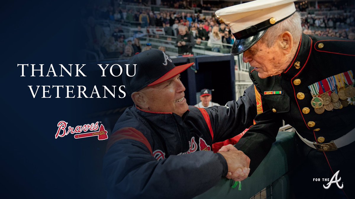 Braves's tweet photo. To all of those who have served our country, THANK YOU. 

#VeteransDay 🇺🇸 https://t.co/mpJ16RXlJM