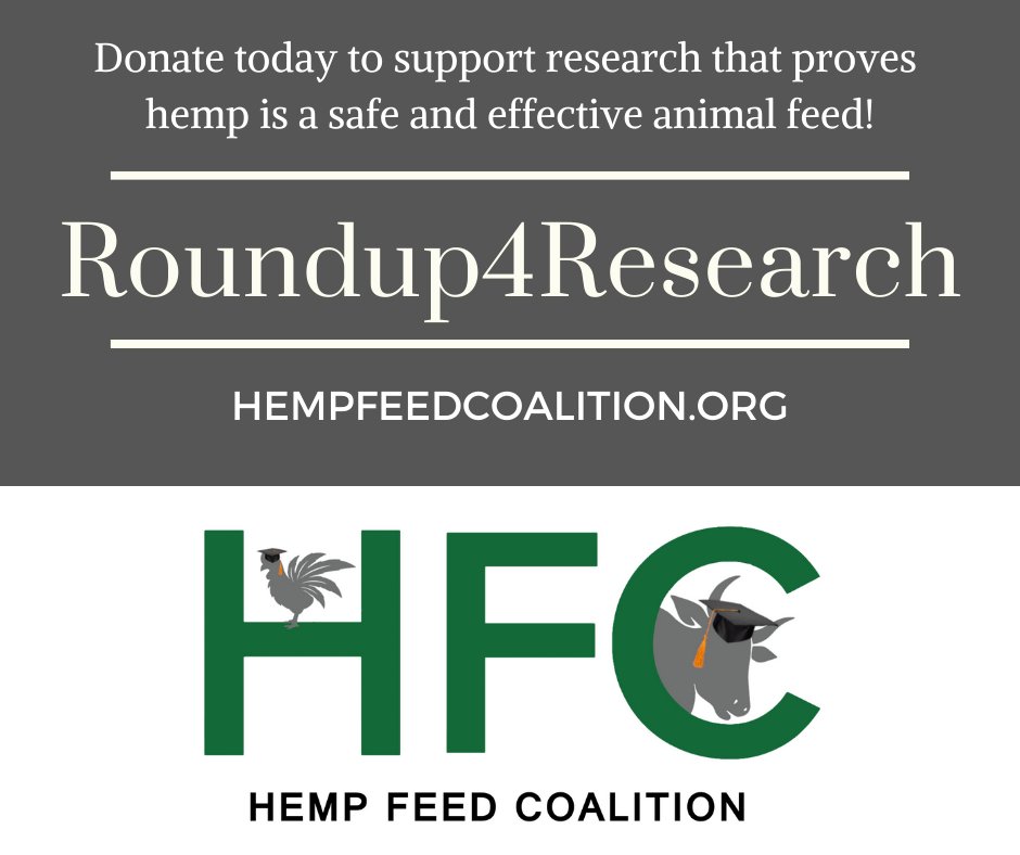 Midwest_Hemp's tweet photo. Support legal approval of #hempforanimals by donating to the @FeedHemp and their #Roundup4Research. ⬇️ https://t.co/2SPeuNWWpQ https://t.co/HwkSjJyXzP