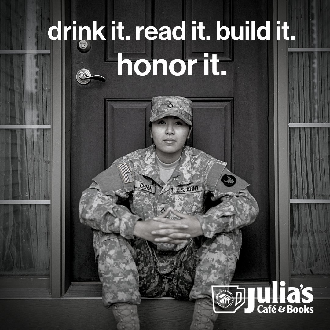 JuliasCoffee's tweet photo. "True heroism is remarkably sober, very undramatic. It is not the urge to surpass all others at whatever cost, but the urge to serve others at whatever cost." - Arthur Ashe
We honor your sacrificial service.
#DrinkItReadItBuildIt #HonorIt #VeteransDay2020 #VeteransDayCLT https://t.co/QpPkr2aCxy