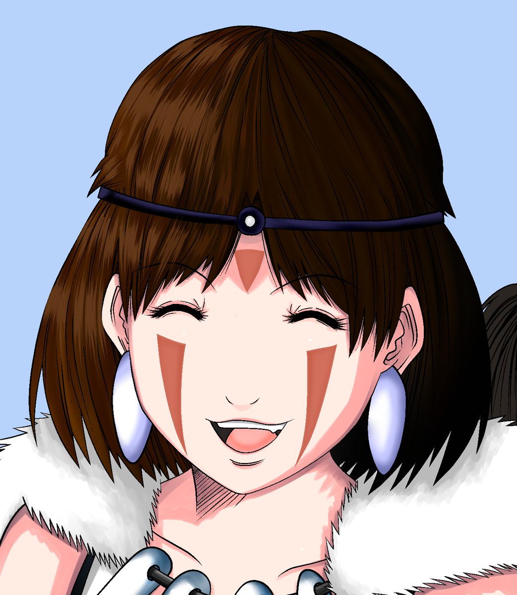 「#3000フォロー感謝
#サン
#千
#もののけ姫
#千と千尋の神隠し
#カラー」|K1のイラスト